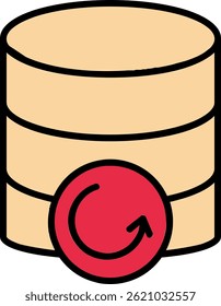 Database Backup Line Filled Vector Icon Design