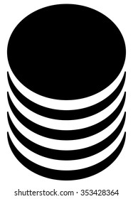 Database, barrel, cylinder shape symbol.