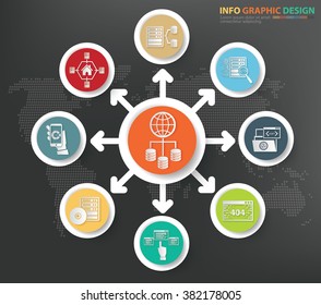 
Database and big data concept info graphics design,clean vector