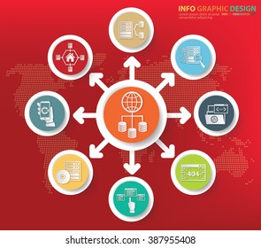 Database and big data concept info graphics design, clean vector