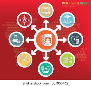 Database and big data concept info graphics design,clean vector
