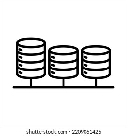 Database, Big data Icon Logo Design Vector Template Illustration Sign And Symbol Pixels Perfect