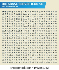 Database and  big data vector icon set