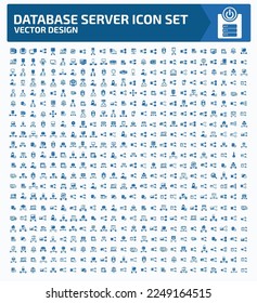 Database and big data vector icon set