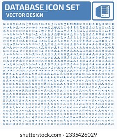 Database And Big Data Vector Icon Set Design