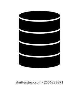 Database black icon. web hosting design. computer server sign and symbol