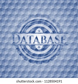 Database blue hexagon emblem.