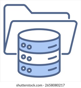 Database Blue Icon Vector Illustration