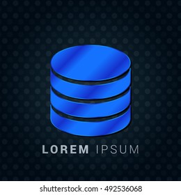Database Blue metallic chromium precious Icon / Logo Design