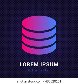 Database Blue & Red colorful gradient attractive bright material Icon / Logo Design