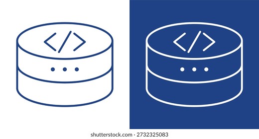 Database Blue And White Icon Style Collection