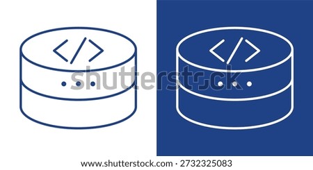 Database Blue And White Icon Style Collection