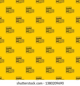 Database and brick wall pattern seamless vector repeat geometric yellow for any design