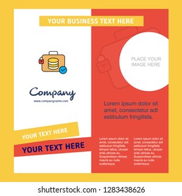 Database briefcase Company Brochure Template. Vector Busienss Template