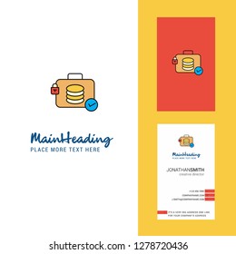 Database briefcase Creative Logo and business card. vertical Design Vector