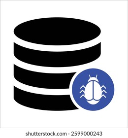 Database Bug Icon Isolated On White Background