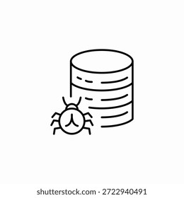 Vector de signo de icono de infección de error de base de datos