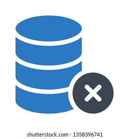 database cancel glyph double color