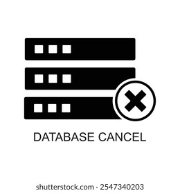 database cancel icon , database icon