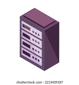 database center cybersecurity isometric icon isolated