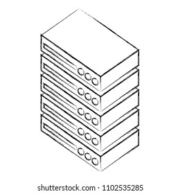 database center server digital technology isometric