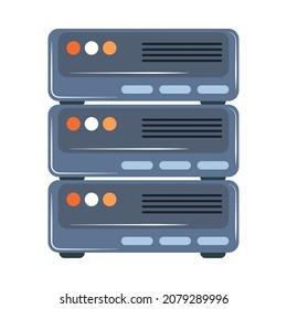 icono plano del servidor central de bases de datos