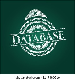 Database chalk emblem written on a blackboard