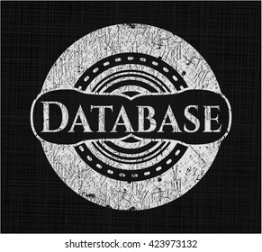 Database chalkboard emblem written on a blackboard