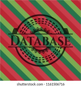 Database christmas style emblem.