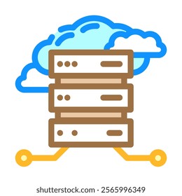 database cloud computing color icon vector. database cloud computing sign. isolated symbol illustration