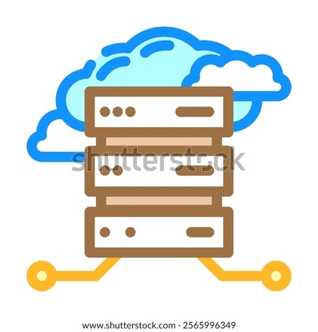 database cloud computing color icon vector. database cloud computing sign. isolated symbol illustration