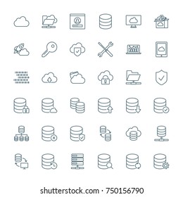Database, cloud computing, network vector icons set