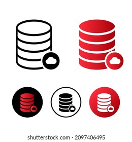 Database Cloud Icon Flat Design