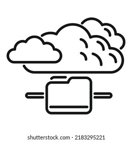 Database cloud icon outline vector. Platform system. Client access