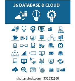 database, cloud icons