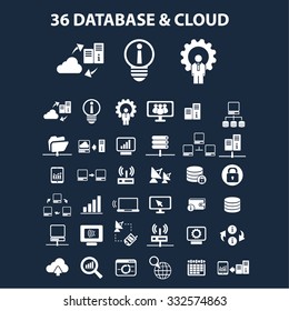 database, cloud illustrations, icons, signs, concept vector set for web, infographics