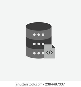 Database Code Programming Icon - SQL Database Query Development, Coding Symbol for Database Development and SQL Scripting - Code Integration Illustration

