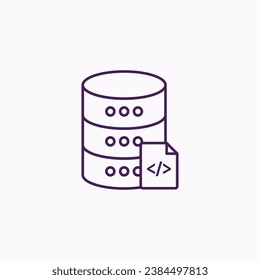 Database Code Programming Icon - SQL Database Query Development, Coding Symbol for Database Development and SQL Scripting - Code Integration Illustration
