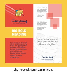 Database Company Brochure Title Page Design. Company profile, annual report, presentations, leaflet Vector Background