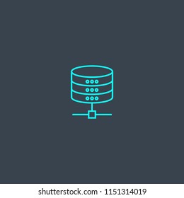 Database concept blue line icon. Simple thin element on dark background. Database concept outline symbol design from Big data set. Can be used for web and mobile UI/UX