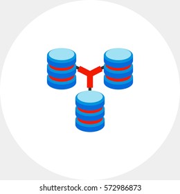 Database Concept with Disks Icon