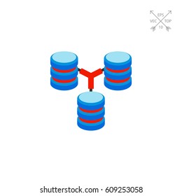 Database Concept with Disks Icon