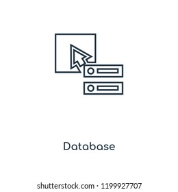 Database concept line icon. Linear Database concept outline symbol design. This simple element illustration can be used for web and mobile UI/UX.