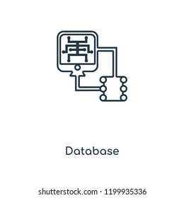 Database concept line icon. Linear Database concept outline symbol design. This simple element illustration can be used for web and mobile UI/UX.