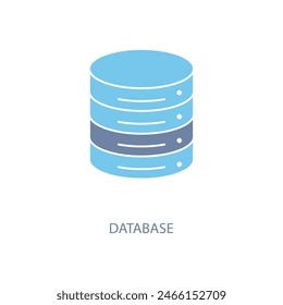 icono de línea de concepto de base de datos. Ilustración de elemento simple. Diseño de símbolo de esquema de concepto de base de datos.