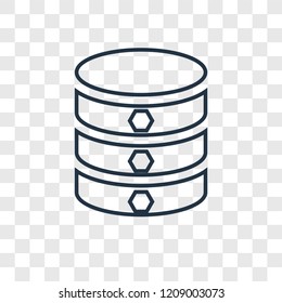 Database concept vector linear icon isolated on transparent background, Database concept transparency concept in outline style