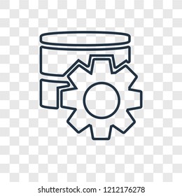 Database concept vector linear icon isolated on transparent background, Database concept transparency concept in outline style