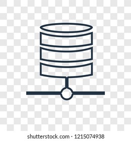 Database concept vector linear icon isolated on transparent background, Database concept transparency concept in outline style