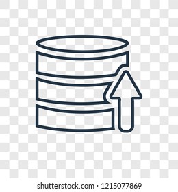 Database concept vector linear icon isolated on transparent background, Database concept transparency concept in outline style