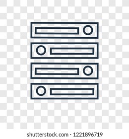 Database concept vector linear icon isolated on transparent background, Database concept transparency concept in outline style